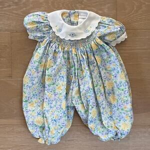 Vintage Carter’s Floral Smocked Bubble Romper